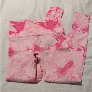 Women's Pink Tie-Dye Leggings